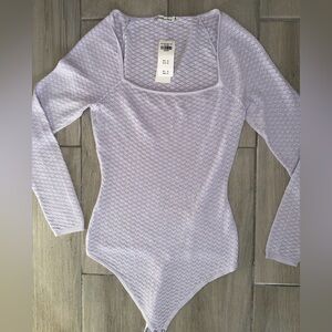 Abercrombie Lavender Long Sleeve Bodysuit